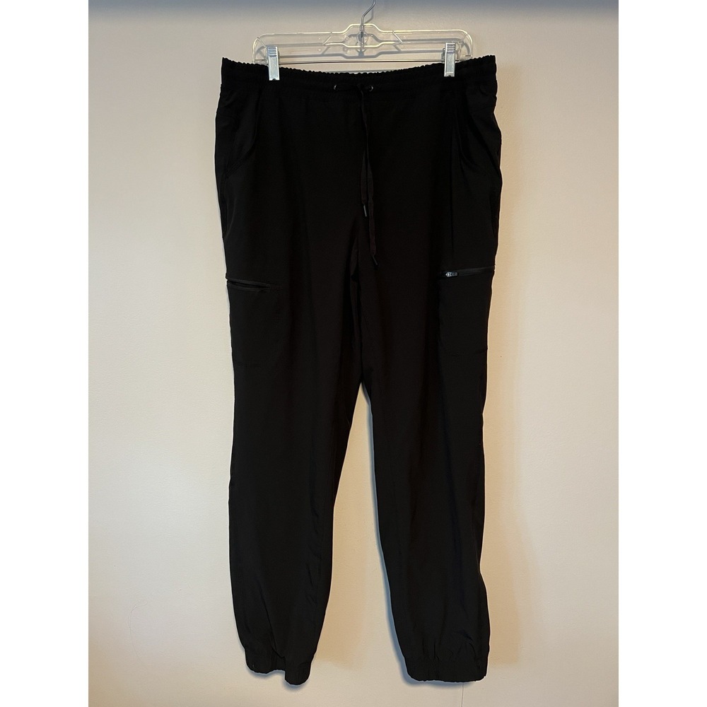 Eddie Bauer Pants Womens 14 Black Fleece Lined Jogger Hiking Elastic Waist